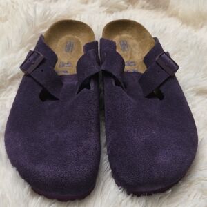 Birkenstock Purple Suede Mules